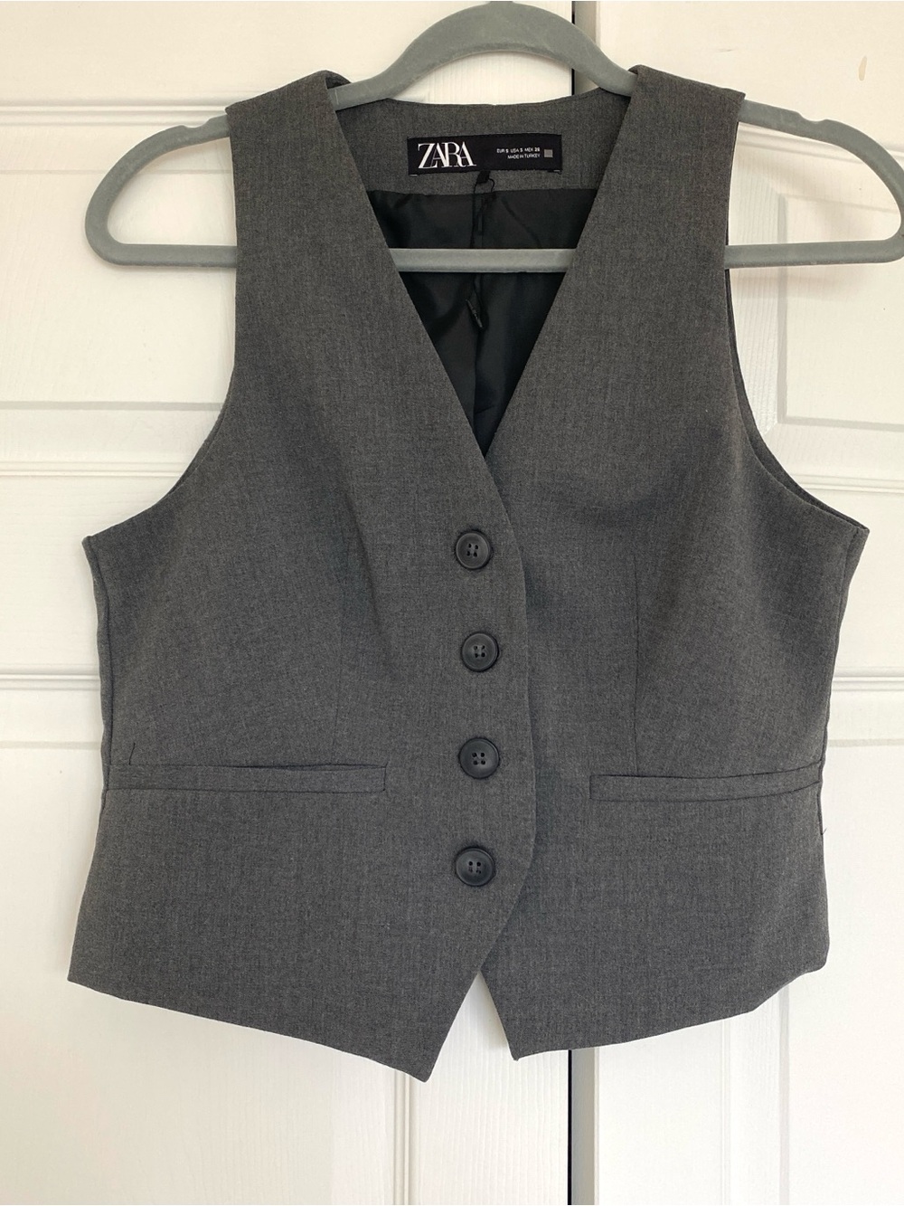 Zara Gray Tailored Sleeveless Vest